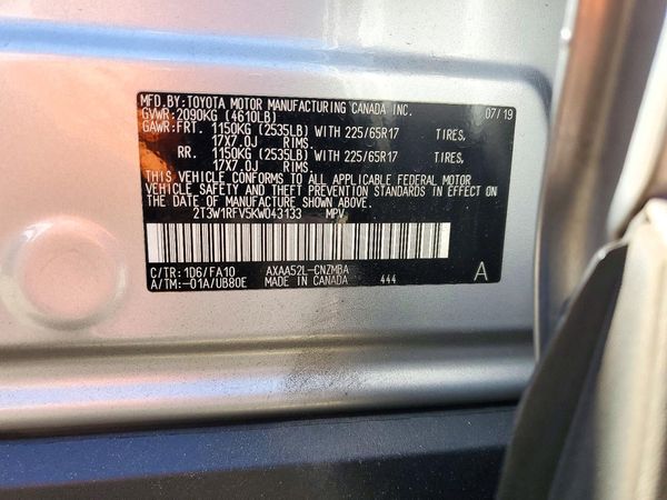2019 TOYOTA RAV4 — VINS