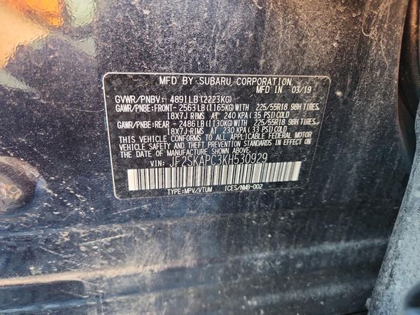 2019 SUBARU FORESTER Sport+ES+HK+SMART — VINS