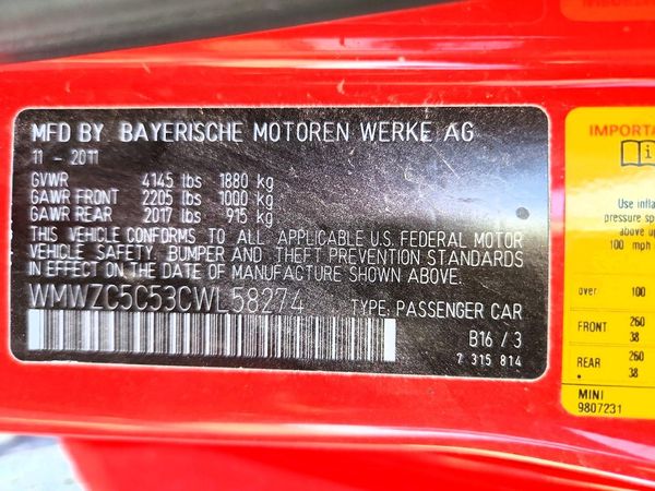 2012 MINI COOPER — VINS