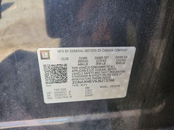 2018 CHEVROLET EQUINOX LS — VINS