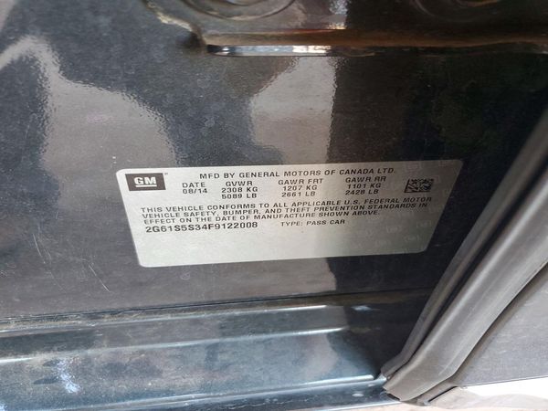 2015 CADILLAC XTS Platinum Edition — VINS