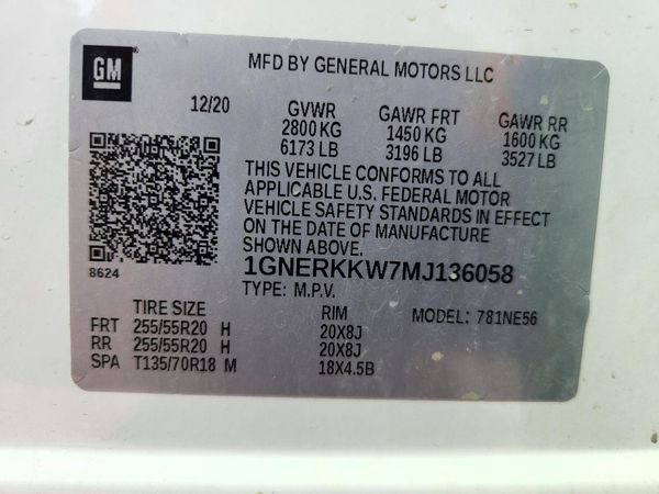 2021 CHEVROLET TRAVERSE Premier — VINS