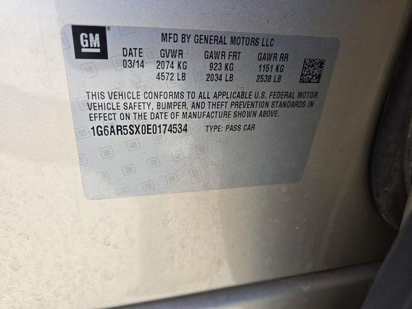2014 CADILLAC CTS — VINS