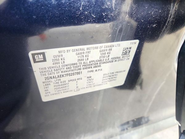2015 CHEVROLET EQUINOX LS — VINS