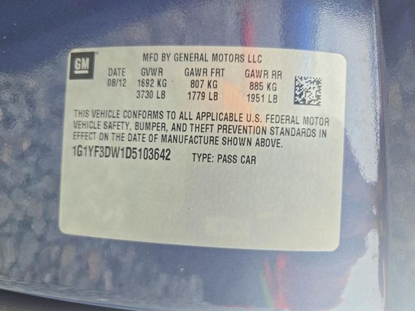 2013 CHEVROLET CORVETTE Preferred — VINS