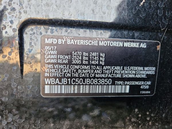 2018 BMW 5 SERIES xDrive — VINS