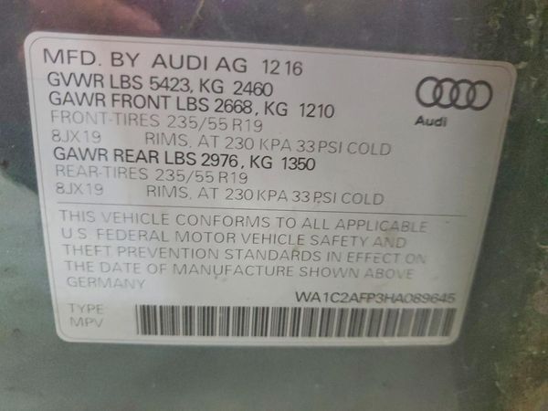 2017 AUDI Q5 quattro Premium — VINS