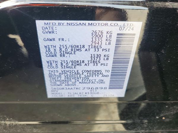 2024 NISSAN PATHFINDER S — VINS