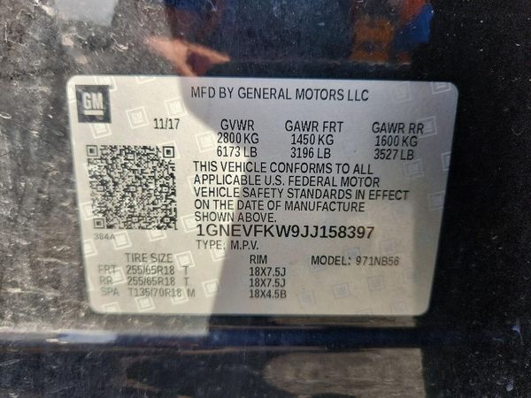2018 CHEVROLET TRAVERSE LS — VINS
