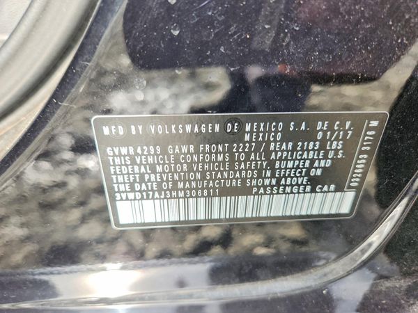2017 VOLKSWAGEN JETTA Sport — VINS