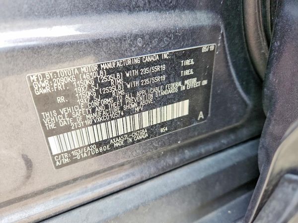 2019 TOYOTA RAV4 Limited — VINS