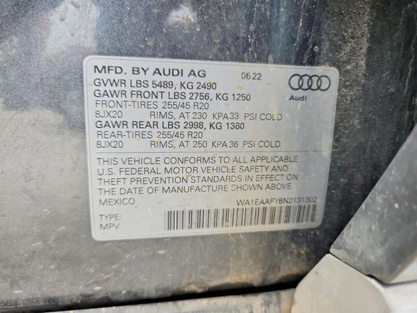 2022 AUDI Q5 — VINS