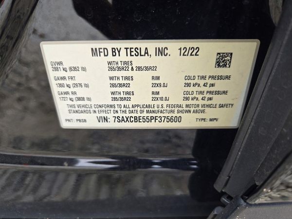 2023 TESLA MODEL X — VINS