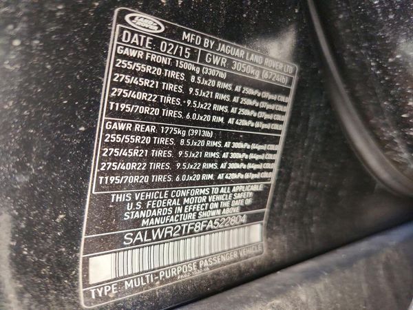 2015 LAND ROVER RANGEROVER — VINS
