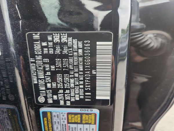 2016 KIA SORENTO SX / SX Limited — VINS
