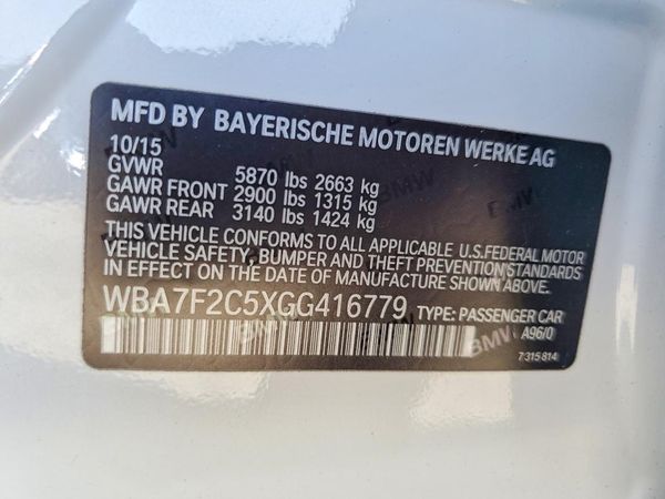 2016 BMW 750 xDrive — VINS