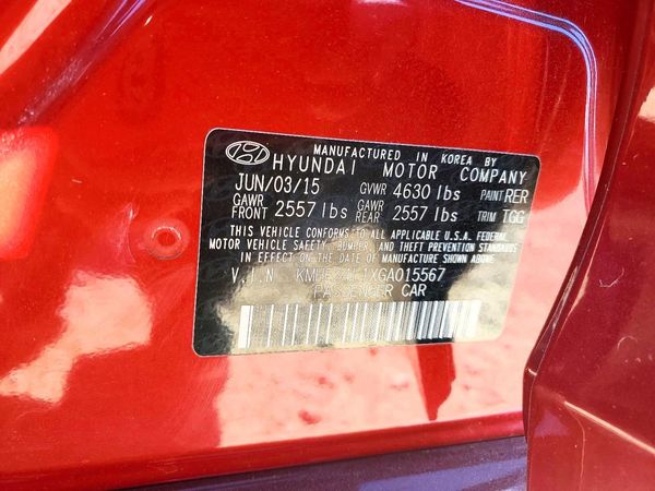 2016 HYUNDAI SONATA GL (Middle-Low) — VINS