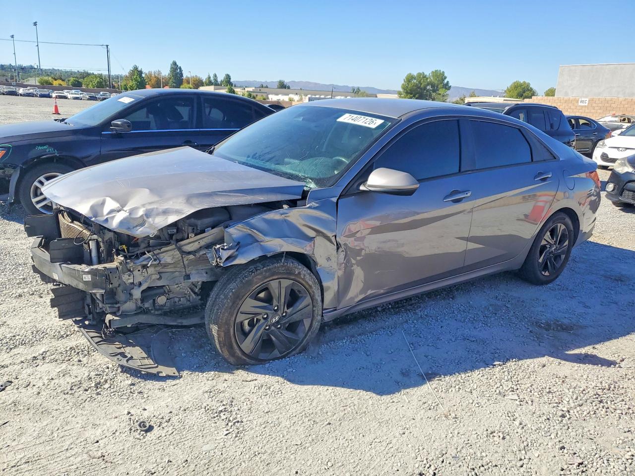 2021 HYUNDAI ELANTRA Blue — Front 3/4