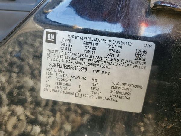 2015 CHEVROLET EQUINOX LTZ — VINS