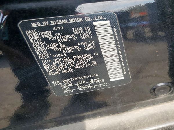 2012 INFINITI QX56 — VINS