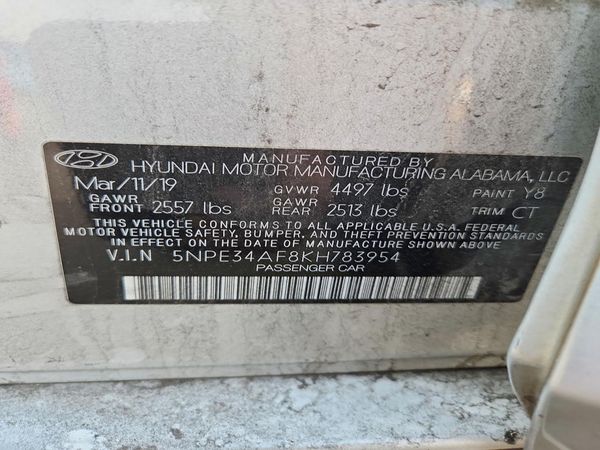 2019 HYUNDAI SONATA — VINS
