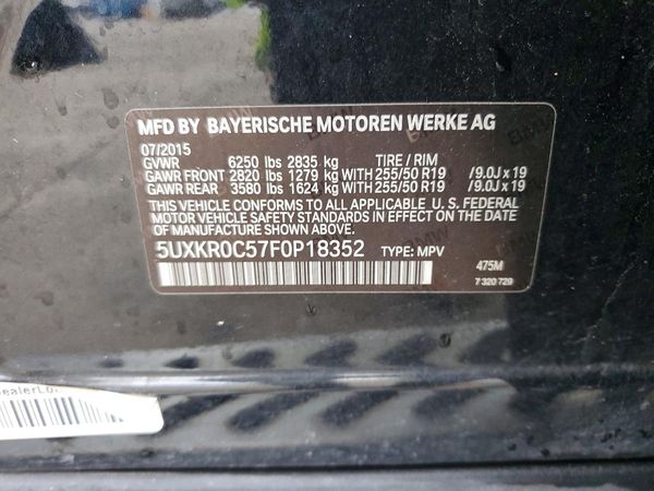 2015 BMW X5 xDrive35i — VINS