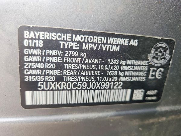 2018 BMW X5 xDrive35i — VINS