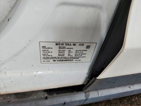 2021 TESLA MODEL X — VINS