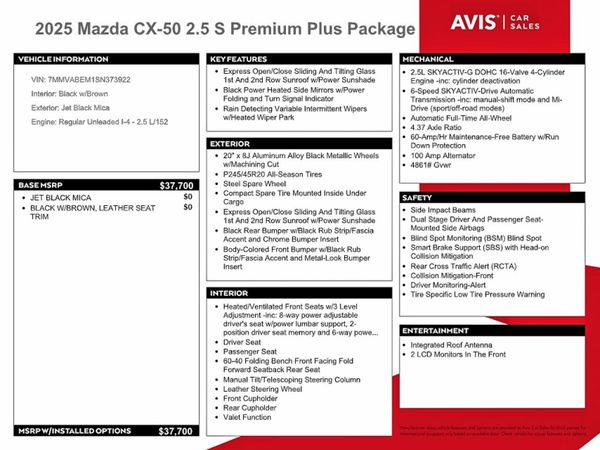 2025 MAZDA CX-50 Premium Plus