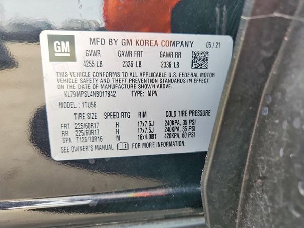 2022 CHEVROLET TRAILBLAZE LT — VINS