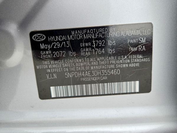 2013 HYUNDAI ELANTRA — VINS