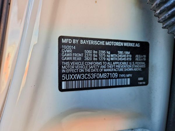 2015 BMW X4 xDrive28i — VINS