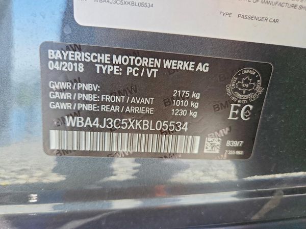 2019 BMW 430XI xDrive GC — VINS