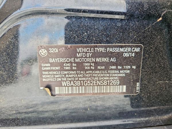 2014 BMW 320 SA — VINS