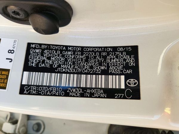 2015 TOYOTA PRIUS — VINS