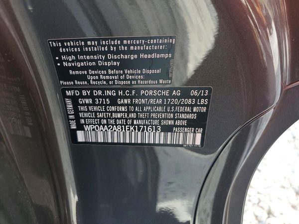 2014 PORSCHE CAYMAN — VINS