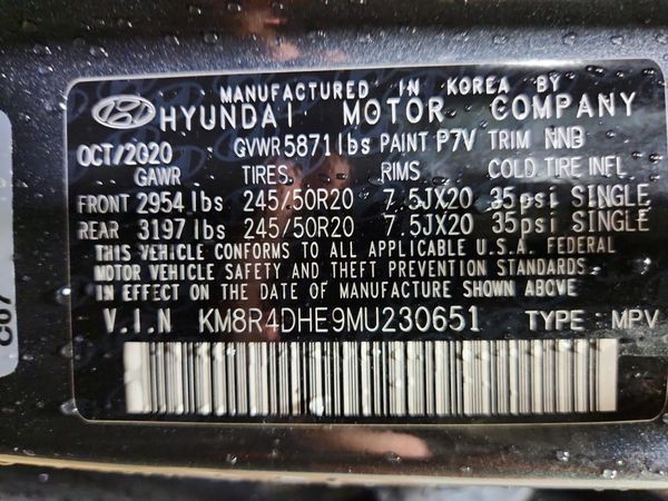 2021 HYUNDAI PALISADE SEL w/ Premium Pkg — VINS