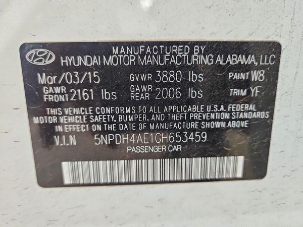 2016 HYUNDAI ELANTRA — VINS