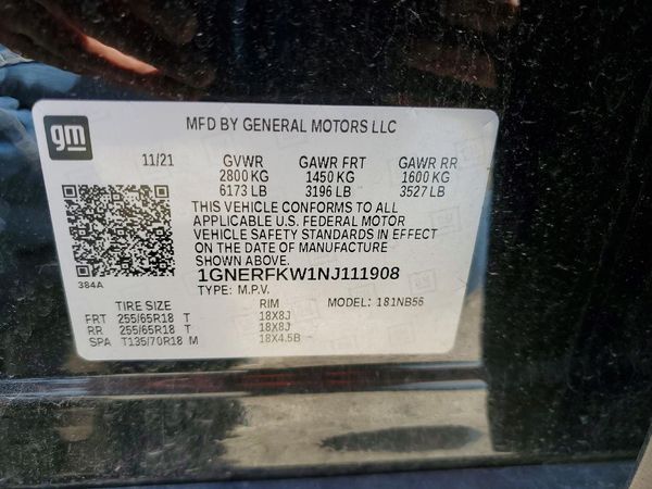 2022 CHEVROLET TRAVERSE LS — VINS