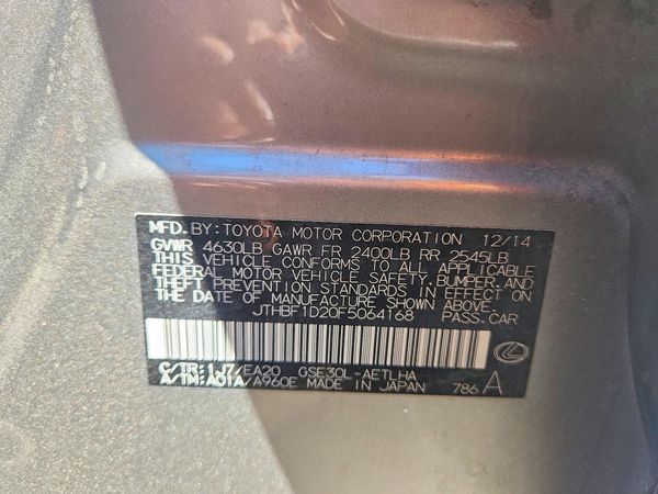 2015 LEXUS IS 250 — VINS