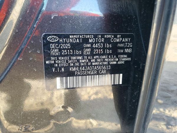 2026 HYUNDAI SONATA SEL Sport — VINS