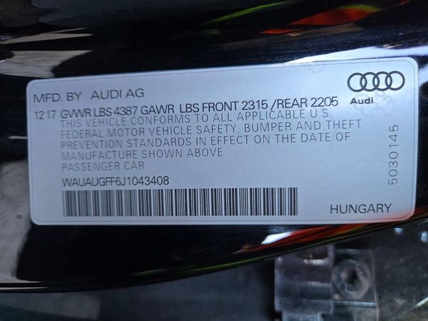 2018 AUDI A3 — VINS