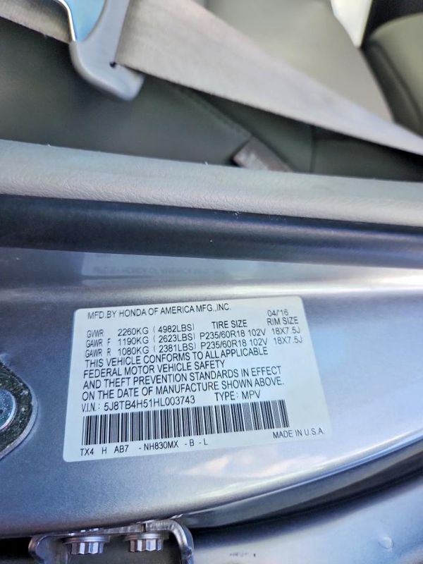 2017 ACURA RDX — VINS