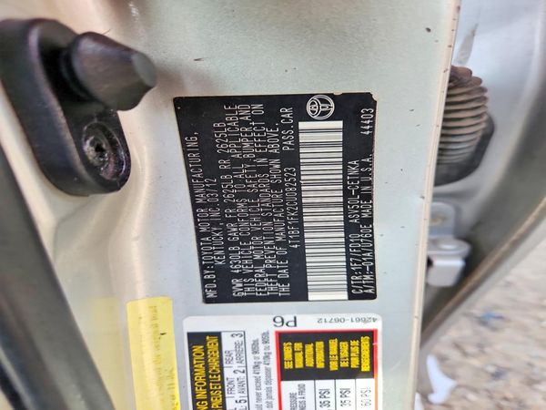 2012 TOYOTA CAMRY — VINS