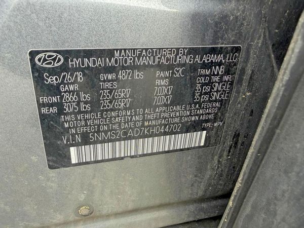 2019 HYUNDAI SANTA FE SE