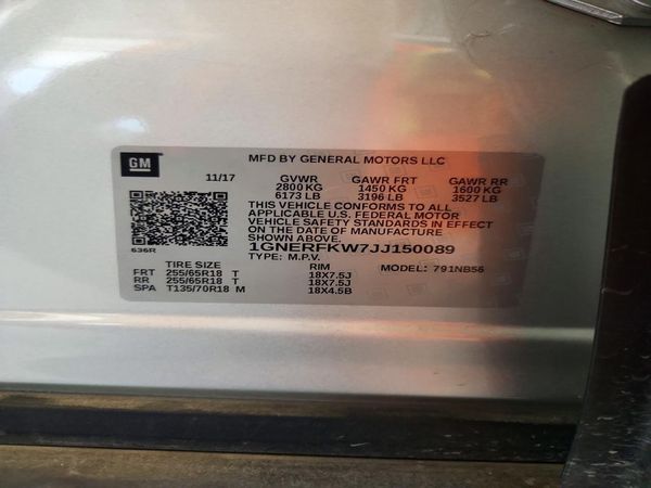 2018 CHEVROLET TRAVERSE LS — VINS