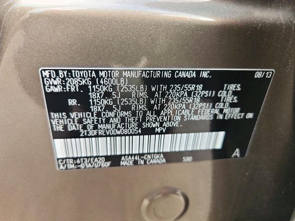 2013 TOYOTA RAV4 High — VINS