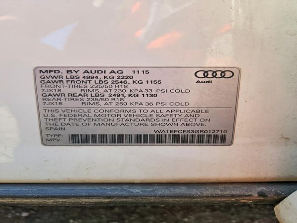 2016 AUDI Q3 quattro Premium Plus — VINS