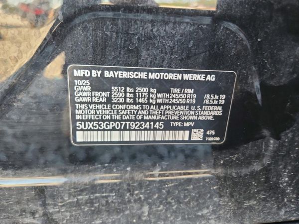 2026 BMW X3 30 xDrive — VINS