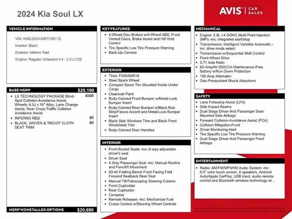 2024 KIA SOUL LX, S